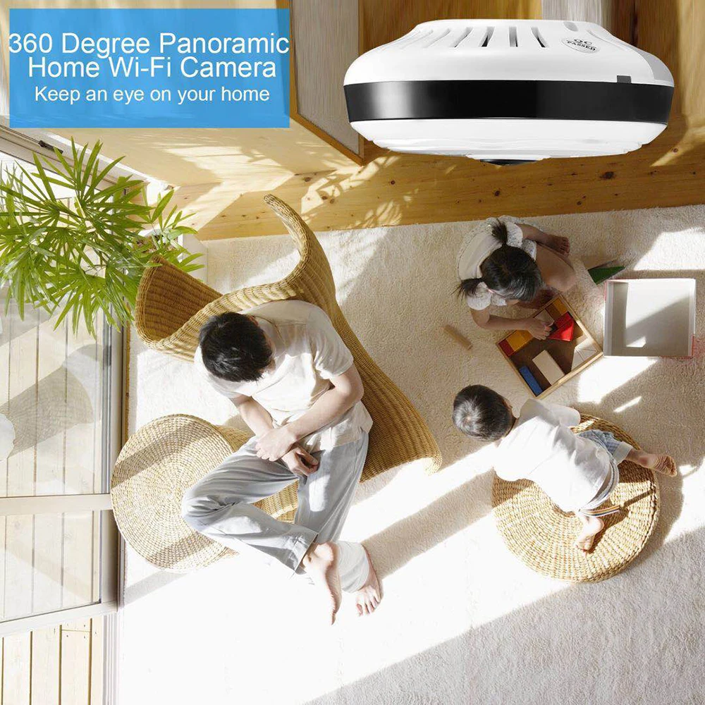 960P HD 360 Camera Fisheye Panoramic IP Wireless CCTV 1.3MP Surveillance Night Vision Home Security WiFi | Безопасность и защита