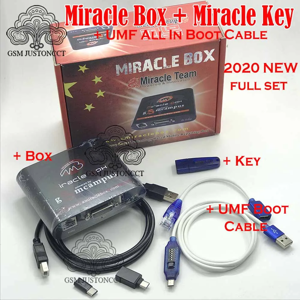 Новейшая оригинальная коробка Miracle box все кабели для загрузки ключ мобильных