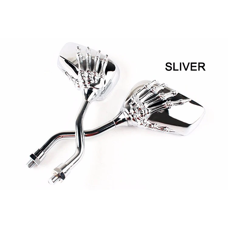 

Универсальное зеркало заднего вида для мотоцикла 8 мм и 10 мм, хромированное мотоциклетное зеркало-скелет, череп, ручной коготь, зеркало для модификации скутера заднего вида