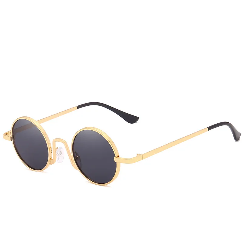 

Солнцезащитные очки в металлической оправе для мужчин и женщин, винтажные круглые поляризационные, классические, для вождения, брендовые дизайнерские, с чёрными линзами