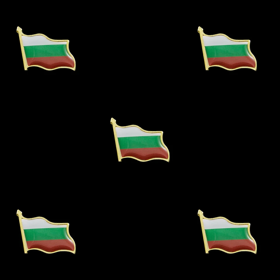 

5PCS Bulgaria Flag Patriotic Safety Pins Brooches for Unisex Suit Tie Hat Scarf Badge DIY Costume Accessories
