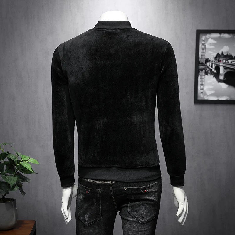 Повседневные топы уличная одежда футболка с вышивкой бархатная Camisas Sociais De Veludo