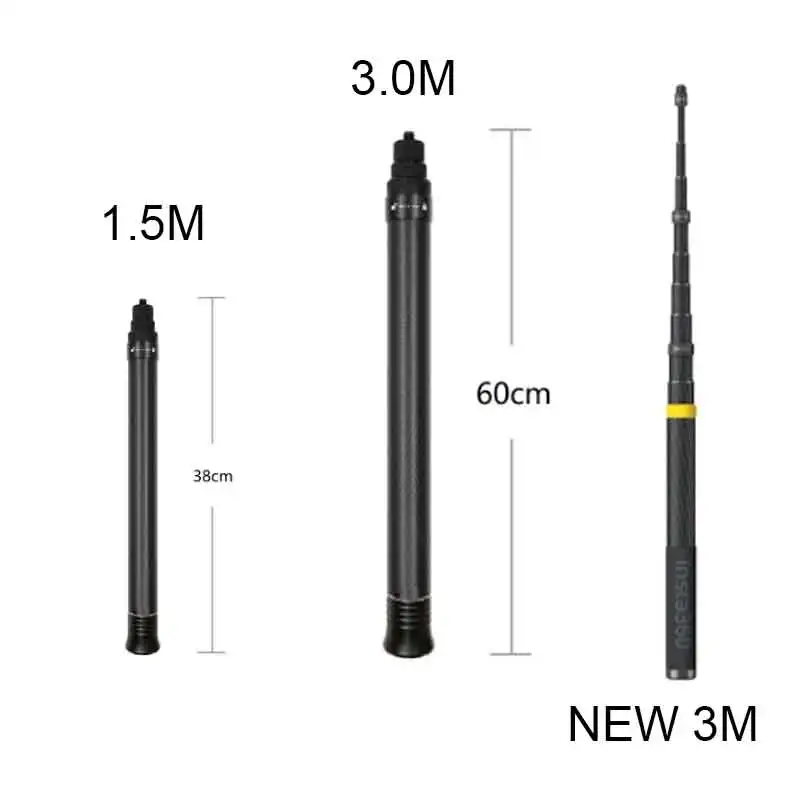 Сверхдлинный монопод для селфи из углеродного волокна 3 м невидимый Insta360 ONE X2 R X
