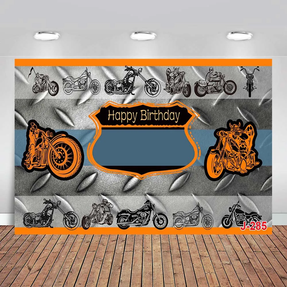 Baby Shower Backdrops Motorcycle Rider Track Balloon Newborn Backgrounds Photography Studio Photocall Decoration Props