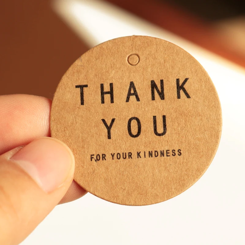 

500pcs Kraft Paper Thank You Tags Favor Party Gift Packing Hanging Tags Handmade Crafts Garment Lables Card Price Tag