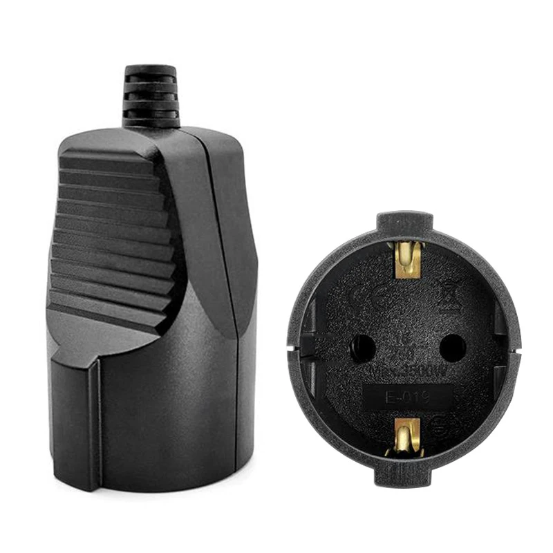 Black 250v 16a french Russia Korea German EU Schuko Plug power cord wired cable Socket Male Female Assembly Receptacle connector