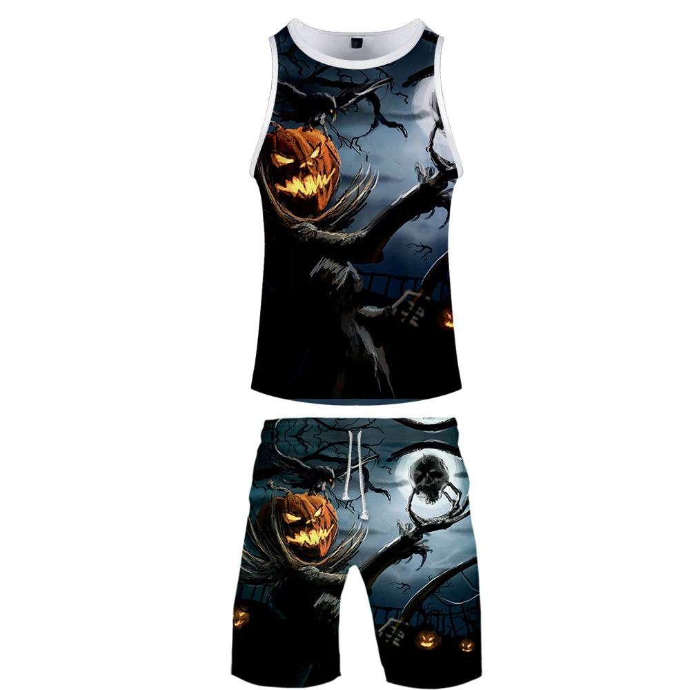 2019 3D Печатный Хэллоуин модный хип хоп крутой летний мужской жилет сетчатая ткань