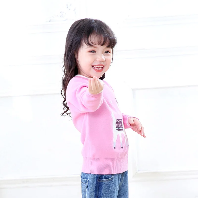 Рождественский свитер для маленьких девочек На каждый день вязаный с