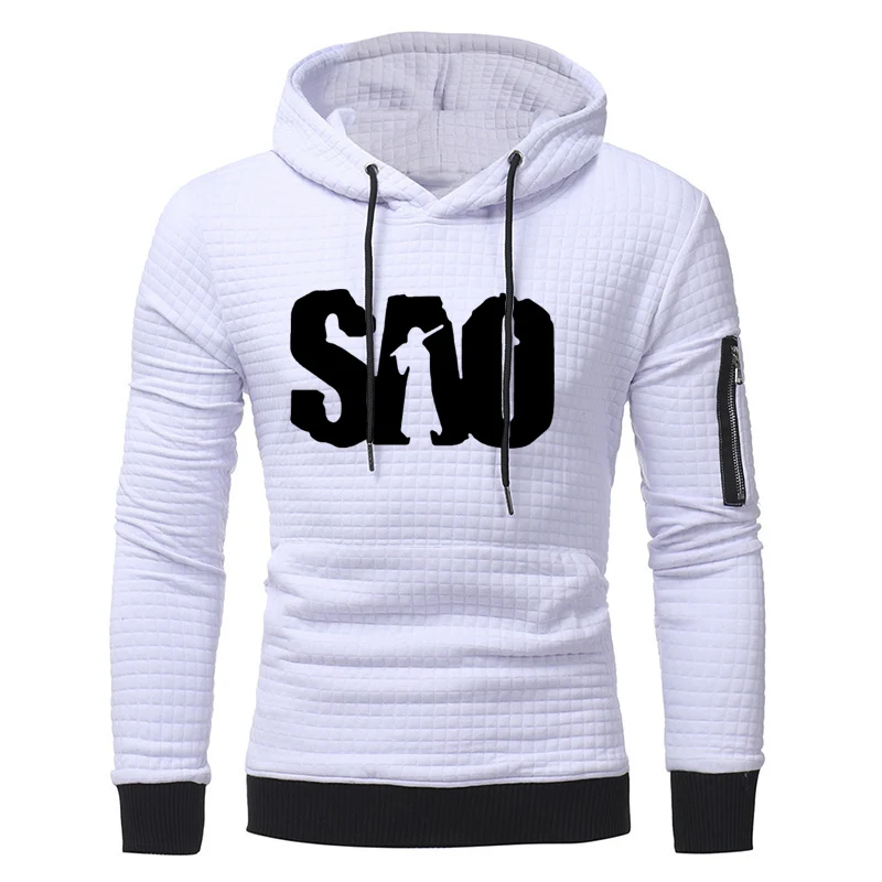 Толстовка мужская с аниме принтом Сан меч хлопковая кофта капюшоном уличная