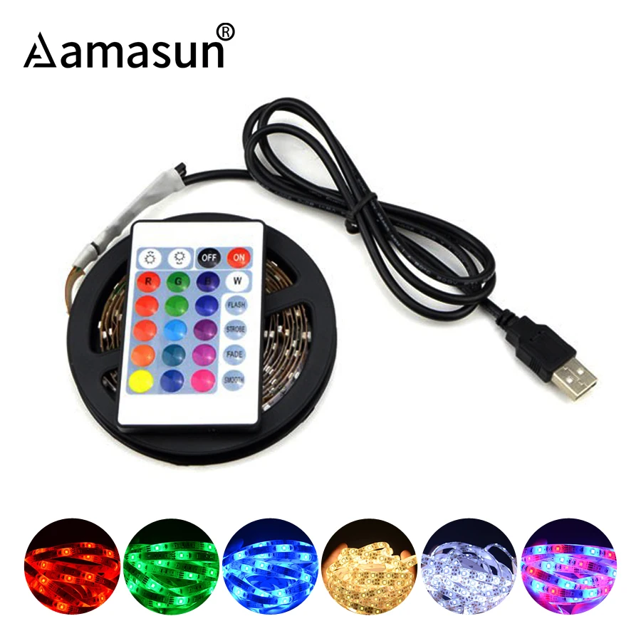 5 в водонепроницаемая светодиодная лента USB 2835SMD 60 светодиодов/м для Power Bank PC TV