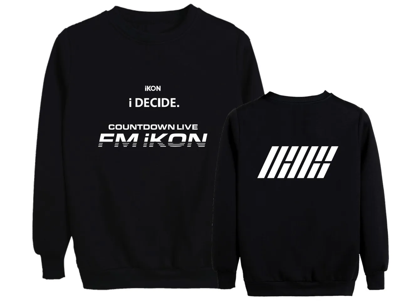 

IKON Combination Album I DECIDE Fashion Plus Size Men Pullover Tops O Neck Long Sleeve Coat for Men's Clothings Autumn Winter