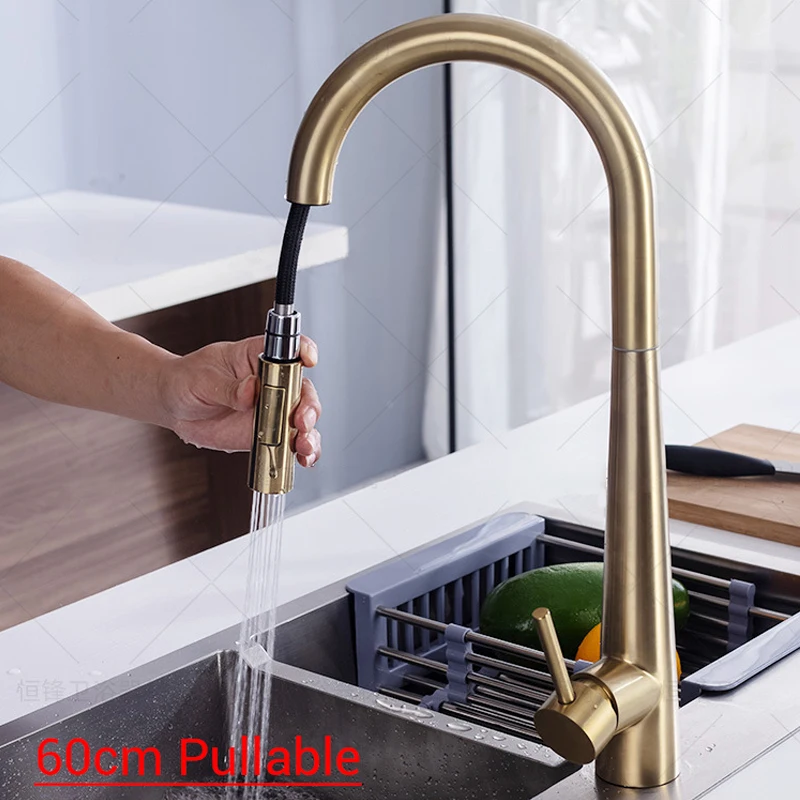 Смеситель кухонный с сенсорным управлением выдвижной кран из нержавеющей стали