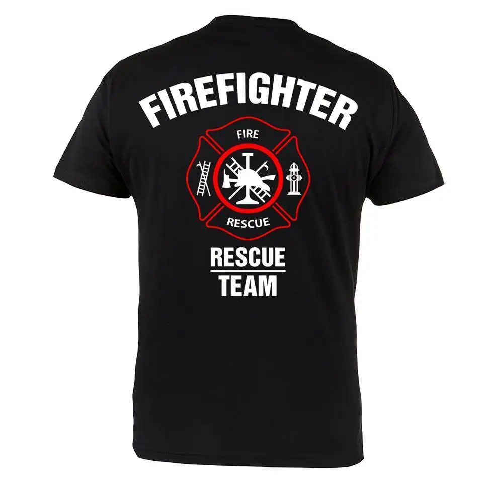 

2021 Summer New Men Tees Brand Clothing Tshirt Men FIREFIGHTER RESCUE TEAM IDEAL FOR FIREFIGHTERS CASUAL T Shirt Slim Streetwear