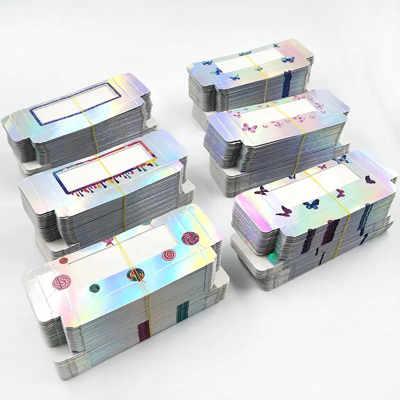 

NEW 50pcs wholesale butterfly paper eyelash packaging box lash boxes packaging faux cils fake mink eyelashes rectangle case