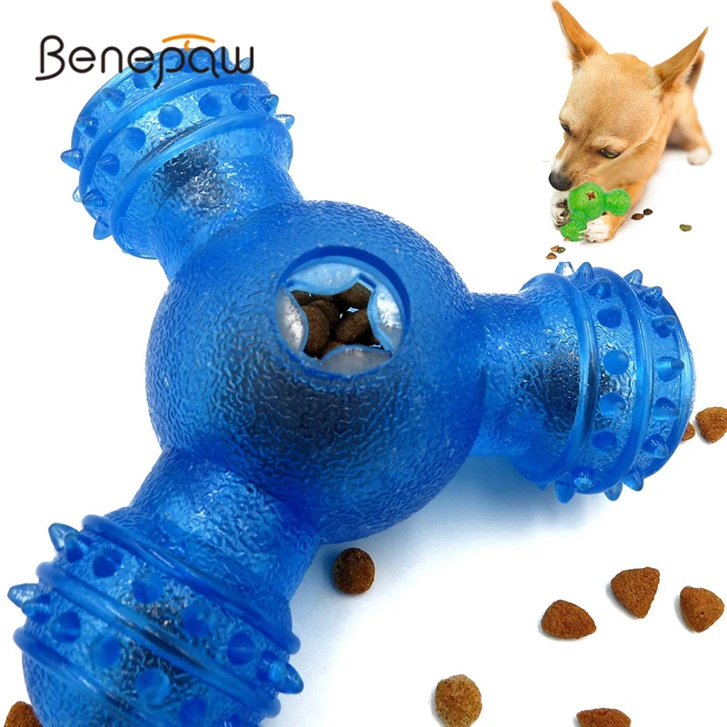 

Benepaw IQ Interactive Dog Toys Rubber Safe Bite Resistant Food Dispensing Treat Ball For Pets Puppy Chew Teeth Cleaning