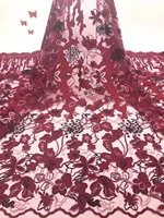 African Net Lace Fabric 2020 High Quality Lace Nigerian cut Lace Fabrics dark blue French Tulle lace TS9245