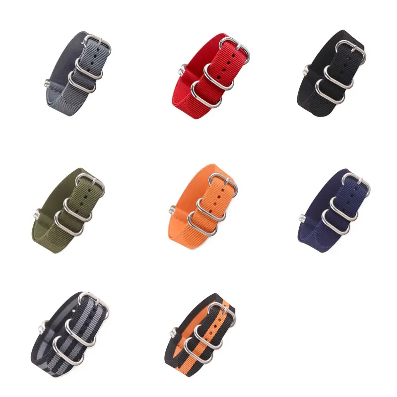 Ремешок UTHAI Z23 нейлоновый для наручных часов сменный Радужный полосатый браслет