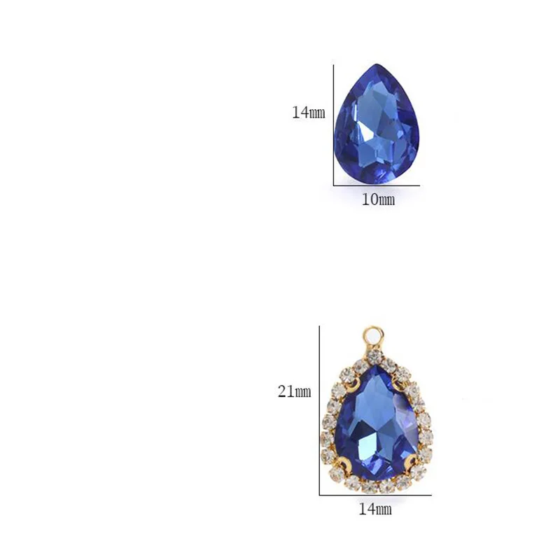 

10pcs/lot Crystal Rhinestone Water Drop Charms for Jewelry Making Pendants Necklaces Earrings Findings DIY Handmade Accessories