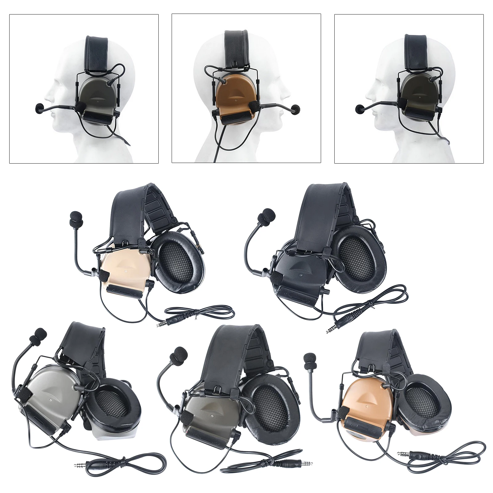 

Tactical Headset Cover Hunting Shooting Headphone Communication for PTT