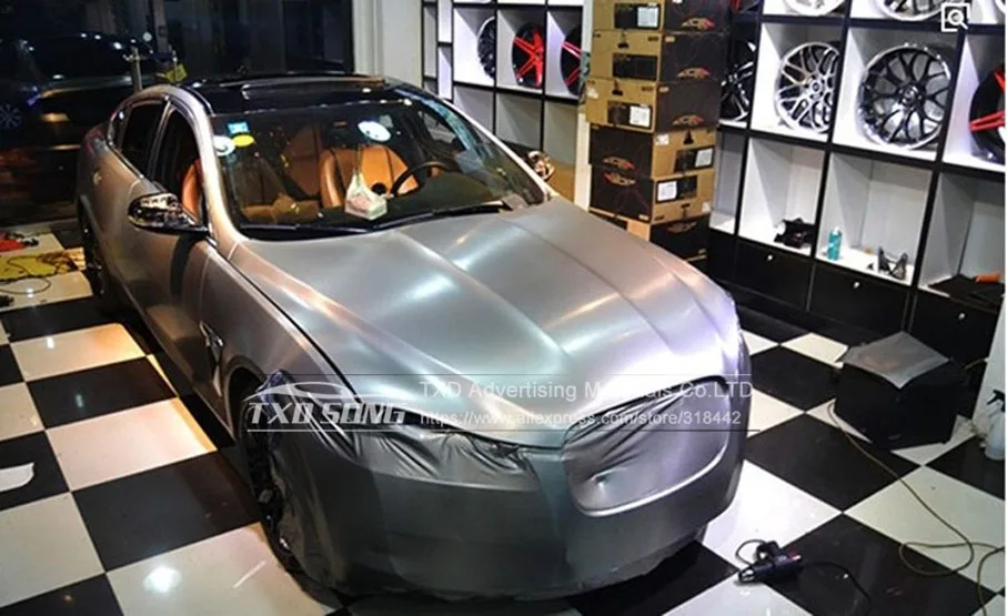 Матовое серебро хром матовый виниловый автомобиль Обёрточная бумага автомобиль, скутер, мотоцикл DIY Стайлинг клей плёнки простыни с воздушный объемные наклейки