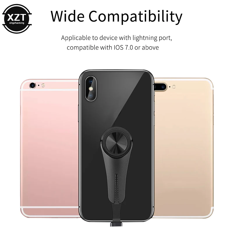 For Lighting TYPE C Dual Adapter &amp Ring Holder 3.5mm Audio&ampcharger Adjust Phone fast charging for iOS Android OTG | Мобильные