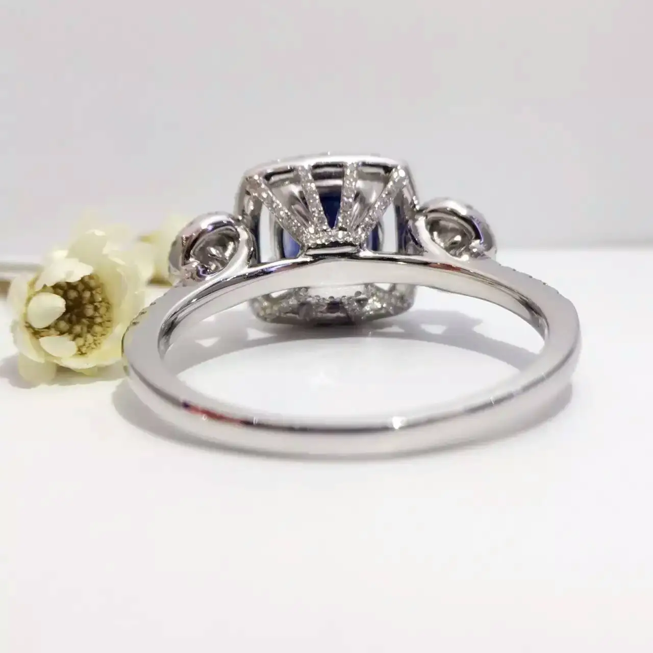 1.687ct+ 0.407ct 18K золото натуральный сапфир женское кольцо с алмазной установкой новое Изысканное Украшение на свадьбу обручальное кольцо