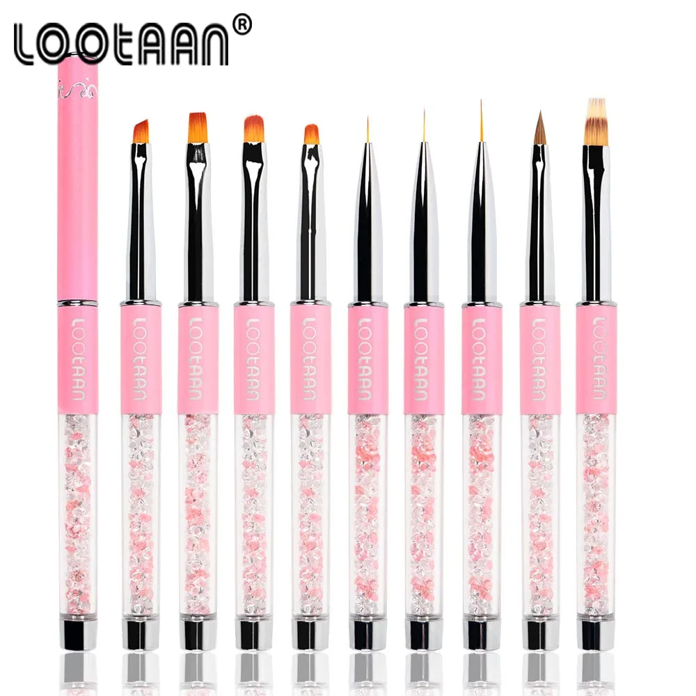 Кисть для рисования ногтей двухсторонняя акриловый УФ гель наращивания