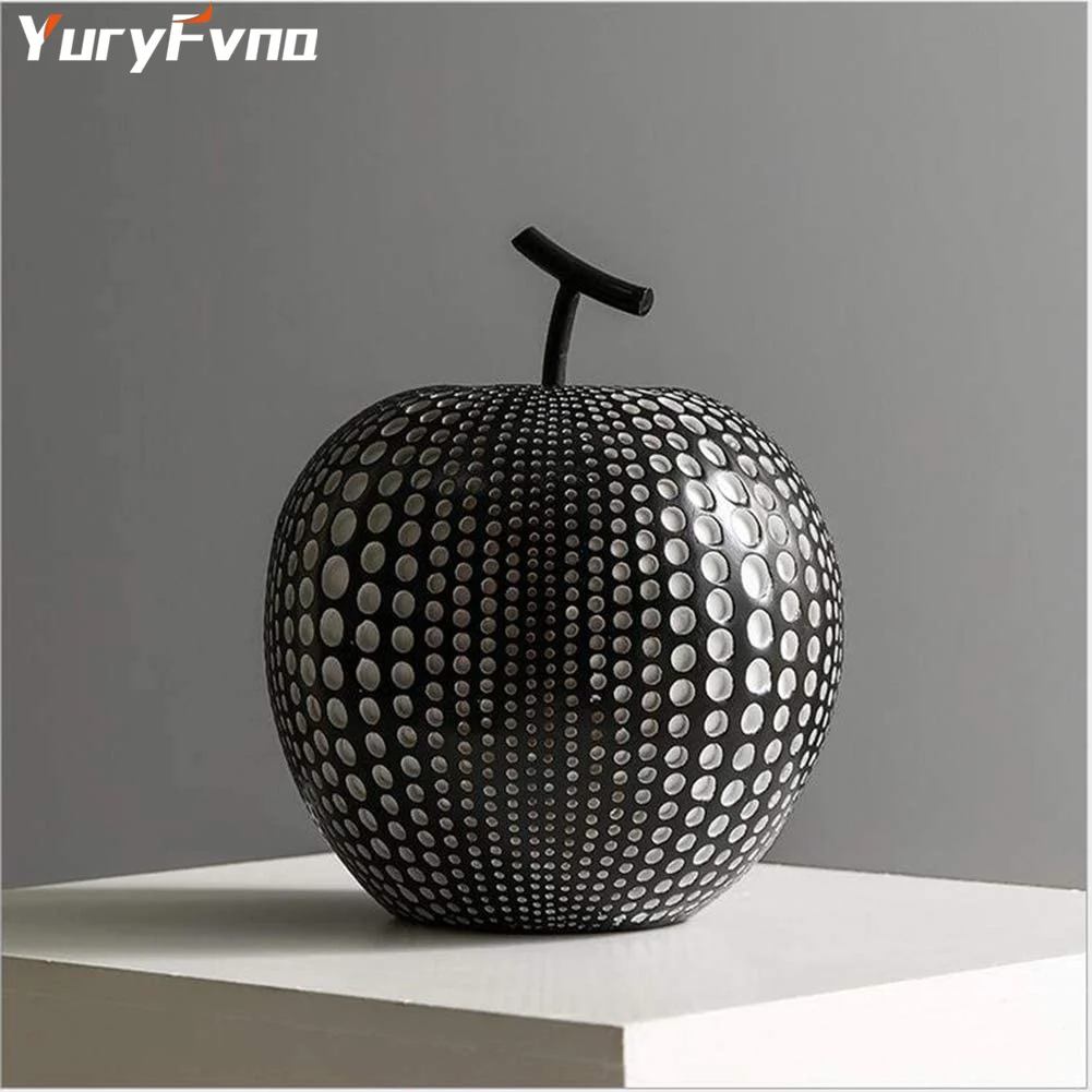 

YuryFvna Apple Sculpture Statue Decoration Creative Modern Minimalist Resin Crafts Office Desktop Home Decor Gift