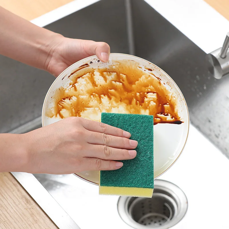 

10pcs Kitchen Cleaning Sponge Non-scratch Scrub Sponges Scrubbing Bubbles Cleaner Pad for Dishes Bathroom Car Wash