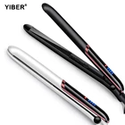 Выпрямитель для волос с отрицательными ионами, керамический утюжок для волос, выпрямитель и щипцы для завивки волос с инфракрасным светодиодным дисплеем, защита от ожогов