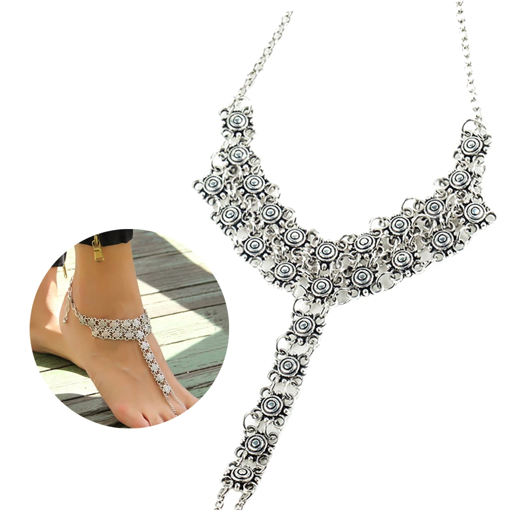 Сплав серебро anklets Мода Шарм преувеличенные старинные ножные браслеты бижутерия