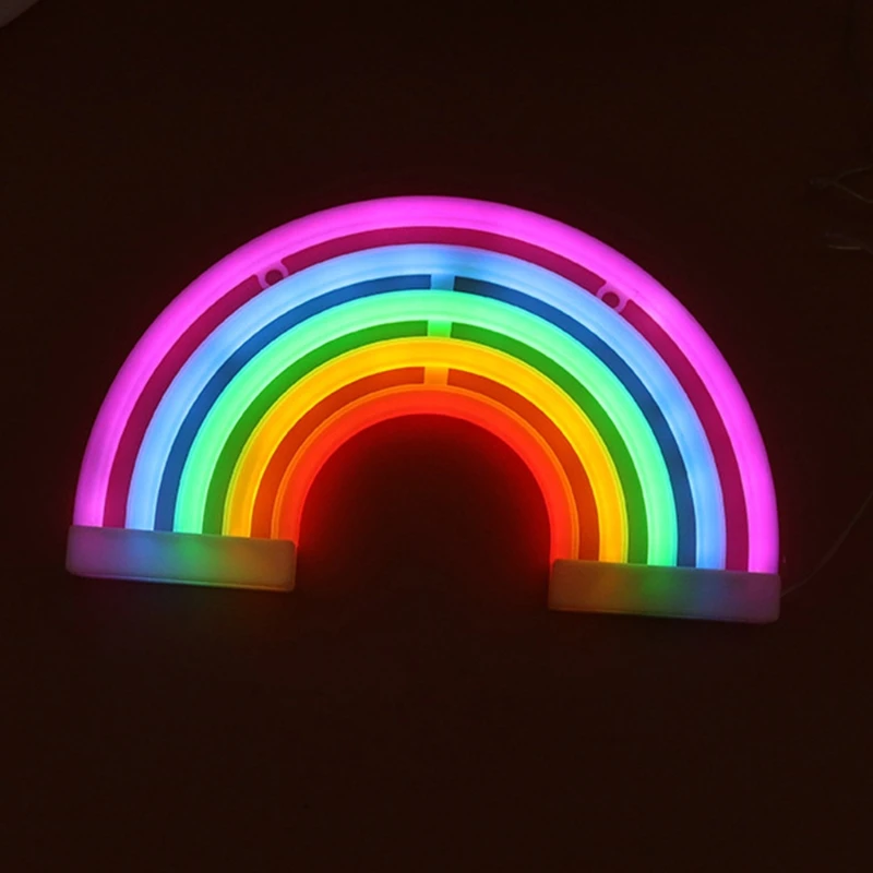 

Rainbow Neon Sign Light for Wall Decor Battery Operated LED Lights for Christmas Living Room Kids Room M6CE