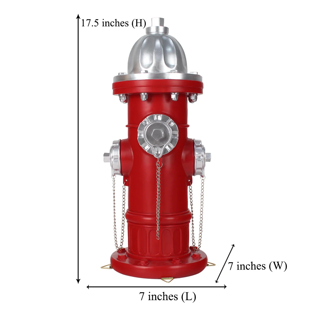 Big Fire Hydrant Decorated Courtyard Children's Toys Birthday Gift Red 17.5H*7L*7W Inches images - 6