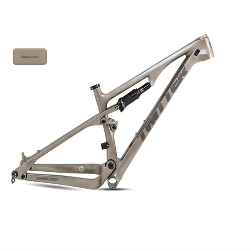 TWITTER OVERLORD Full suspension carbon fiber bicycle frame with shock absorption soft tail XC off-road mountain bike frame29