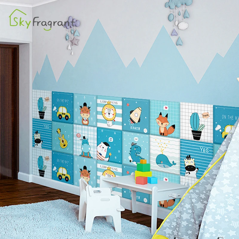 Детский сад мультфильм анти-столкновения настенные наклейки для детских комнат