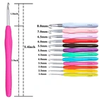 1 шт. разноцветные спицы 2-8 мм мягкий захват с эргономичной ручкой крючок для вязания крючком вплетать в пряжу спицы для вязания крючком инструменты для изготовления подарка сделай сам