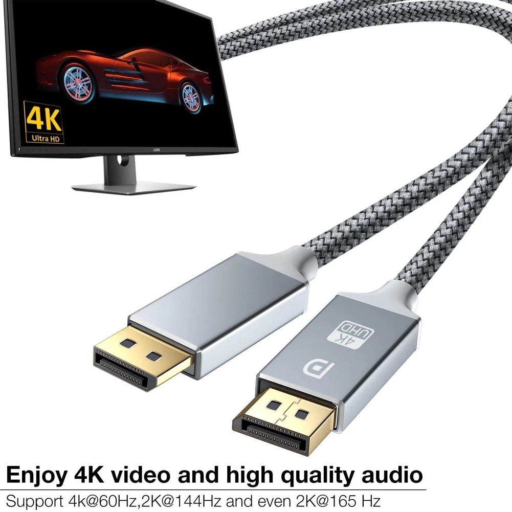 

DP to DP Cable 4K Ultra High Speed 32.4Gbps Aluminum Alloy for PC Projector TV PUO88