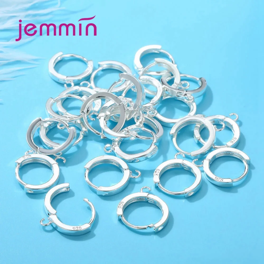

Classic Round Metal Hoop Earrings Fashion 925 Sterling Silver Jewelry Findings For Women DIY Making Wholesale