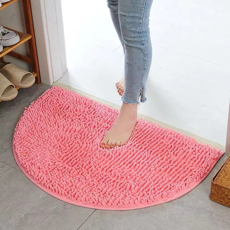 

40X60cm Soft Carpet Slip-resistant Bathing Room Rug Floor Door Mat Dirt Barrier Semi Circle Floor Door Cushion Mat Rug