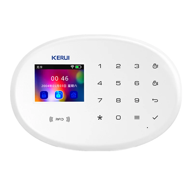 Kit 1 KERUI wifi GSM домашняя охранная сигнализация 2,4 дюймов TFT цветная Сенсорная панель приложение управление RFID карта беспроводной умный дом Охранная сигнализация хост - Цвет: Kit 1