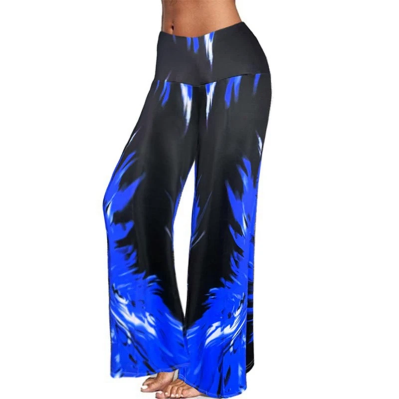

Women'S Fashion Flame Printing Was Thin Casual Casual Loose High Waist Pants