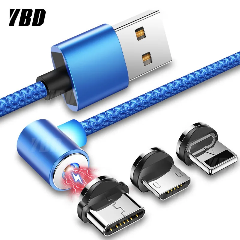 YBD 2 м 1 м l-тип Магнитный зарядный кабель Micro usb type C кабель для iPhone к USB шнур для iPhone Магнитный зарядный провод для iPhone X