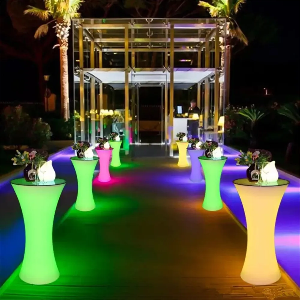 New 110cm height rechargeable led cocktail table IP54 waterproof wine coffee club disco party supplies | Мебель