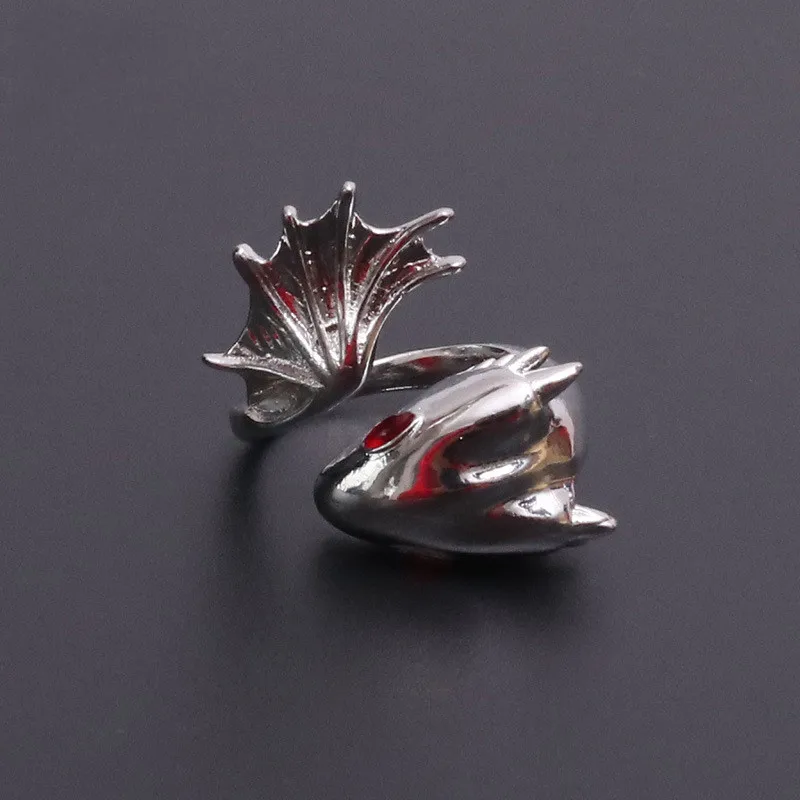 New Punk Alternative Style Personality Dragon Ring Pure Copper Gemstone Dragon Rings Jewelry Gift images - 6
