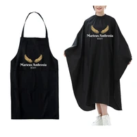 custom shop brand name hair salon cape and apron hairdressing cape cloth customized logo hair dress cape barber gowns