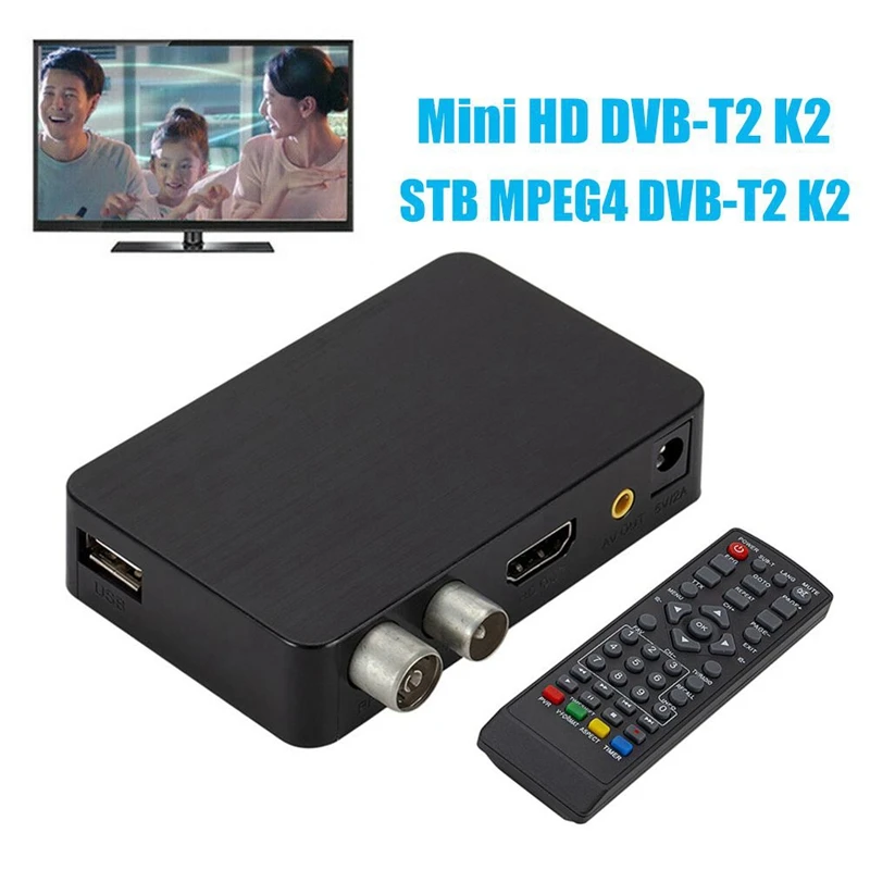 

K2 DVB-T / T2 TV Receiver 3D Digital Video Terrestrial MPEG4 PVR HD 1080P Set-Top Box TV Box(EU Plug)