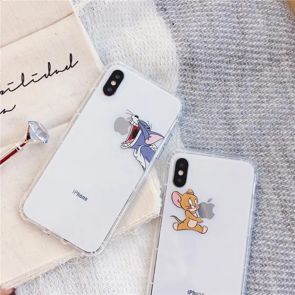 Забавный чехол с рисунком том Джерри для iPhone X, XR, Xs, Max, 8, 7, 6, 6s Plus, чехол, ультра тонкий, мягкий силиконовый чехол, чехол s, Coque
