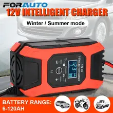 12V 7A 7 Stage Automatic Smart Car Battery Charger & Start Charger Used For Car Motorcycle Wet Dry Lead Acid Digital LCD Display