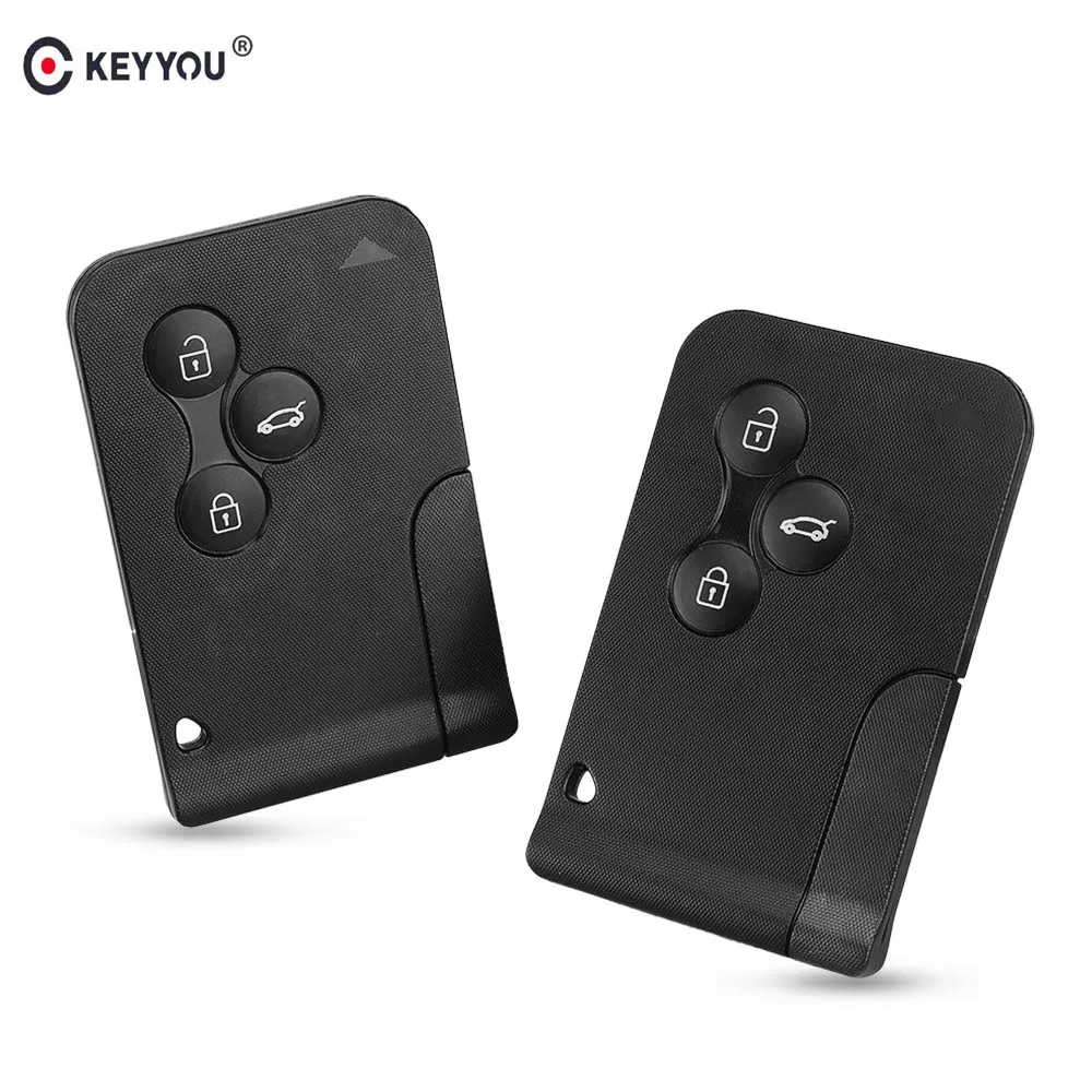KEYYOU 3 кнопки смарт-карты дистанционного ключа оболочки чехол для Renault Clio Logan Megane 2 3 Koleos Scenic 2003 2004 2005 2006 2007 2008