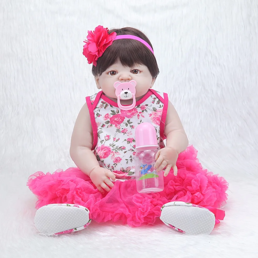 Кукла реборн силиконовая кукла Сюрприз на все тело Реалистичная младенец 55 см